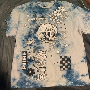 graphic t-shirt tie-dye skull flower
